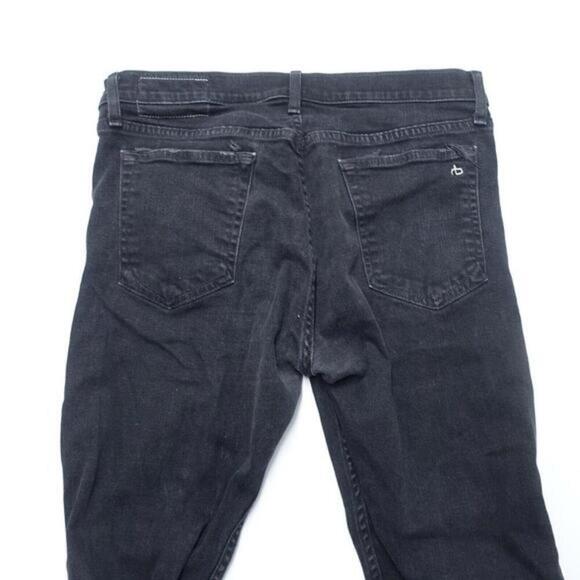 Rag &‎ Bone Fit 1 Skinny Jean Men's 34 Black Denim Stretch Extra Slim Distressed - Picture 6 of 9